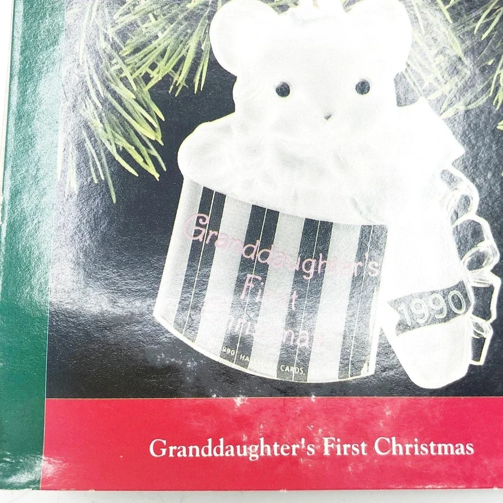 Granddaughter's First Christmas 1990 Acrylic Hallmark Ornament‎